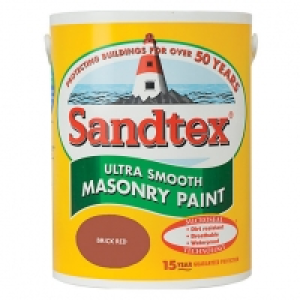 Sandtex Smooth Masonry Paint - Brick Red 5L &pound;25.00