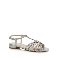 Debenhams  Debut - Silver diamante Dango ankle strap sandals