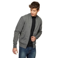 Debenhams  Red Herring - Grey texture zip through sweatshirt