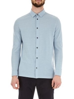 Debenhams  Burton - Blue fog two tone long sleeve shirt