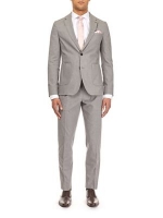 Debenhams  Burton - Montague burton grey cotton slim fit suit jacket