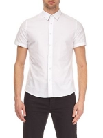 Debenhams  Burton - White short sleeve seersucker shirt