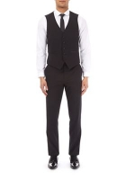 Debenhams  Burton - Black twill slim fit tuxedo waistcoat