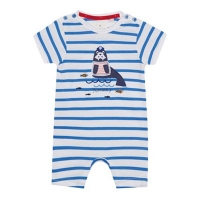 Debenhams  J by Jasper Conran - Baby boys blue striped walrus romper 