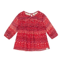 Debenhams  Mantaray - Girls red floral print frilled yoke blouse