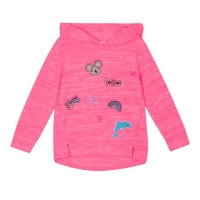 Debenhams  bluezoo - Girls pink badge applique hoodie