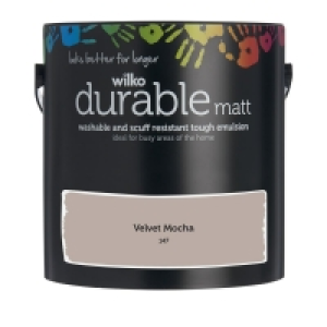 Wilko Durable Matt Emulsion Paint Velvet Mocha 2.5L £12.00