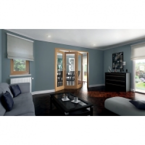 Wickes Ashton Internal Folding Door Oak Veneer Glazed 1 Lite &pound;749.00