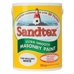 Sandtex Smooth Masonry Paint - Pure Brilliant White 5L &pound;23.00