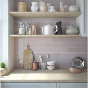 Wickes Soho Dusky Pink Ceramic Wall Tile 300 x 100mm &pound;21.64