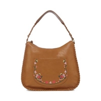 Debenhams  Mantaray - Tan floral embroidered shoulder bag