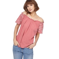 Debenhams  The Collection - Pink broderie sleeve gypsy top