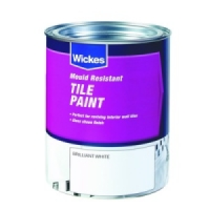 Wickes Tile Paint Brilliant White Satin 750ml
