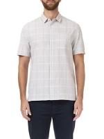 Debenhams  Burton - White short sleeve mod gingham shirt