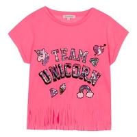 Debenhams  bluezoo - Girls pink sequin embellished Team Unicorn top