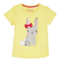 Debenhams  bluezoo - Girls yellow sequinned bunny t-shirt