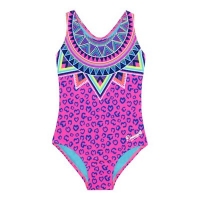 Debenhams  Pineapple - Girls pink leopard print swim suit