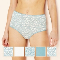 Debenhams  The Collection - 5 pack blue leaf print full brief knickers