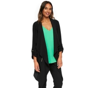 Debenhams  Wallis - Black zip pocket waterfall jacket