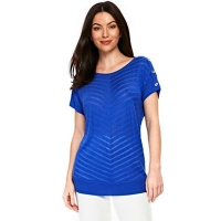 Debenhams  Wallis - Blue striped short sleeve knitted t-shirt