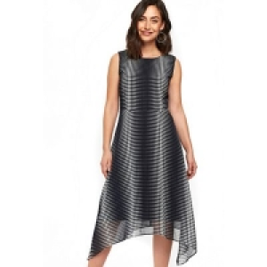 Wallis - Navy graduated spot hanky hem dress