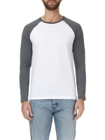 Debenhams  Burton - Silver grey and white raglan t-shirt