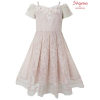 Debenhams  Monsoon - Girls pink Storm Arizona dress