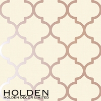HomeBargains  K2 Feature Wallpapers: Cream/Rose Gold Metallic Latice