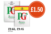 Budgens  Pg Tips Pyramid, Tea Box Cuppa Club, Was £2.65, £3.15