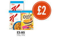 Budgens  Kelloggs Special K, Red Berry, Crunchy Nut, Was £2.99