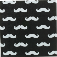 BigW  B Home Moustache Print Lunch Napkins 16 Pack