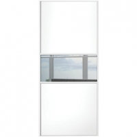 Wickes  Wickes Sliding Wardrobe Door Fineline White Panel & Mirror -