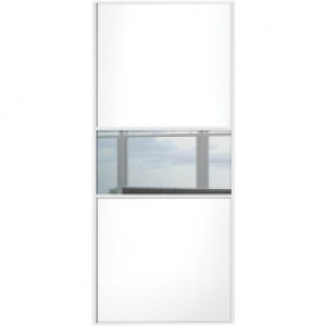 Wickes  Wickes Sliding Wardrobe Door Fineline White Panel & Mirror -