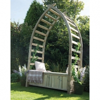 Wickes  Forest Garden Whitby Gothic Slatted Arbour - 1540 x 760 mm