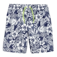 Debenhams  bluezoo - Boys blue hibiscus print swim shorts