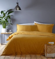 Debenhams  Home Collection Basics - Yellow washed cotton plain dye bedd