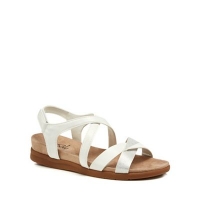 Debenhams  Good for the Sole - White George wide fit ankle strap sand