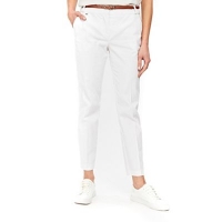 Debenhams  Wallis - White cotton stretch cigarette trousers