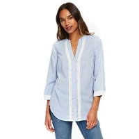 Debenhams  Wallis - Blue contrast lace shirt