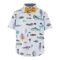 Debenhams  Monsoon - Boys Multicoloured Jack Fish Print Shirt and Bo