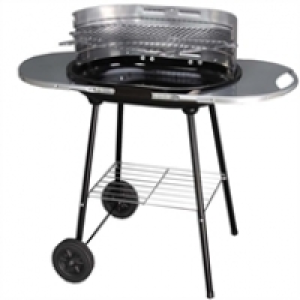 Jumbuck Oval Trolley Charcoal BBQ - Black