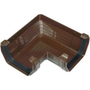 Wickes Brown Squareline Gutter 90 Deg Bend