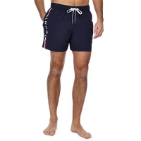 Debenhams  Tommy Hilfiger - Navy logo print swim shorts