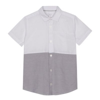 Debenhams  bluezoo - Boys white colour block short sleeve shirt