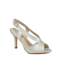 Debenhams  Debut - Silver glitter Diamond high stiletto heel wide fit