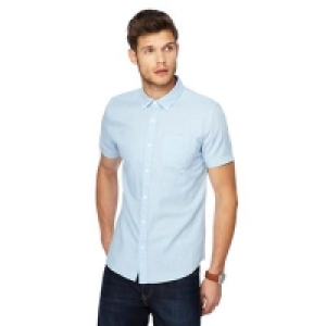 Debenhams  Red Herring - Pale blue linen blend slim fit shirt