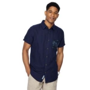 RJR.John Rocha - Navy linen blend short sleeve tailored fit