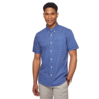 Debenhams  The Collection - Blue square print tailored fit shirt