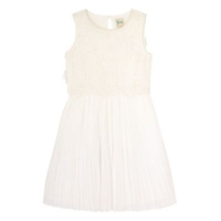 Debenhams  Yumi Girl - Cream 3D Floral and Pearl Pleated Dress