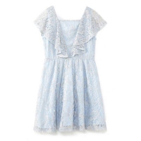 Debenhams  Yumi Girl - Light blue antique lace dress with ruffles